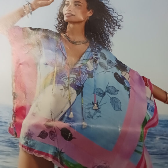Multi Color Silk Beach Kimono - Picture 15 of 16